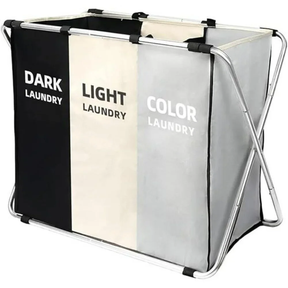 Large Laundry Hamper Freestanding Collapsible Tall Clothes Basket with Handles